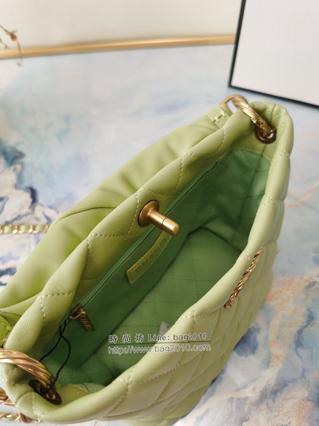 Chanel女包 香奈兒專櫃最新款羊皮金屬鏈條裝飾把柄桶包 Chanel手拎斜挎鏈條包  djc4143